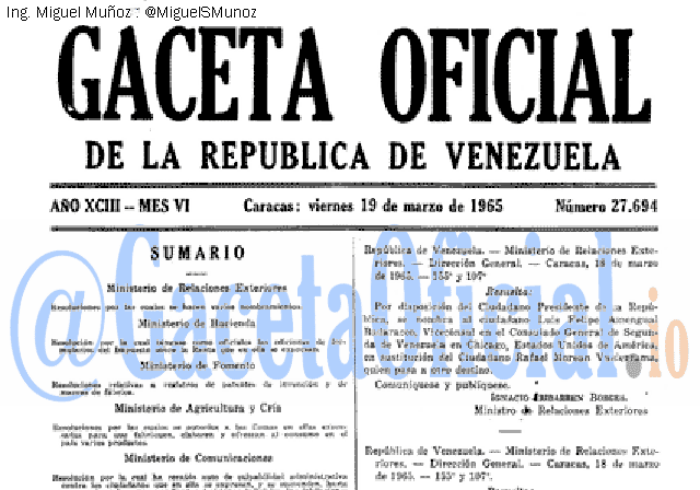 Gaceta Oficial 27694 del 19 Marzo 1965