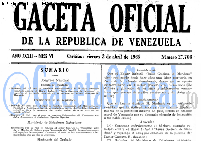 Gaceta Oficial 27706 del 2 Abril 1965