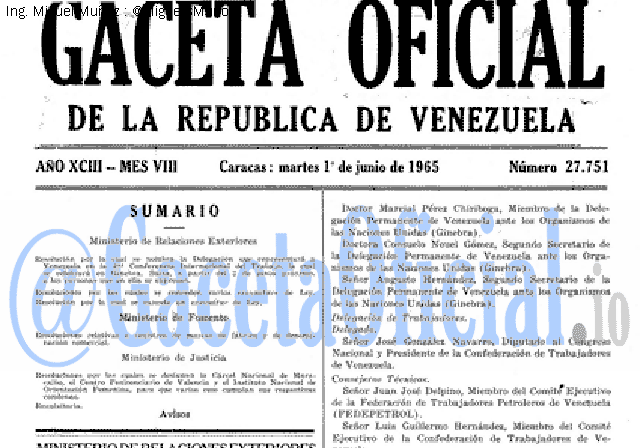 Gaceta Oficial 27751 del 1 Junio 1965