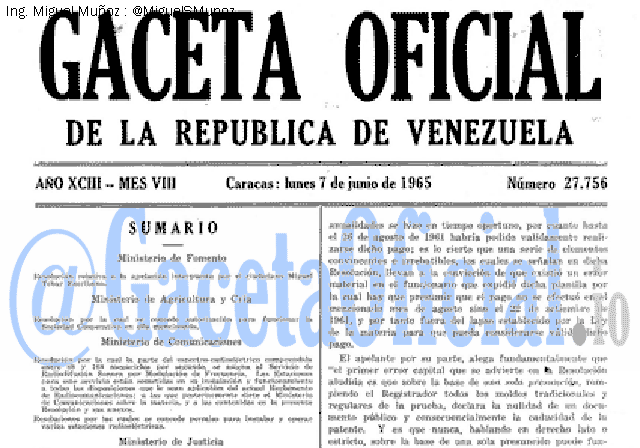 Gaceta Oficial 27756 del 7 Junio 1965