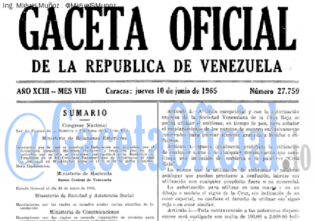 Gaceta Oficial 27759 del 10 Junio 1965