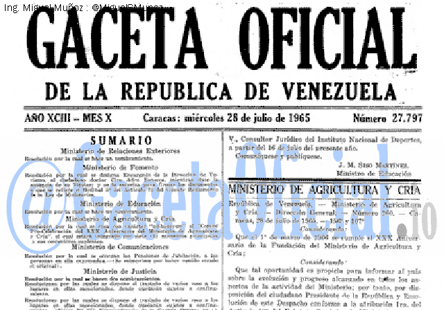 Gaceta Oficial 27797 del 28 Julio 1965