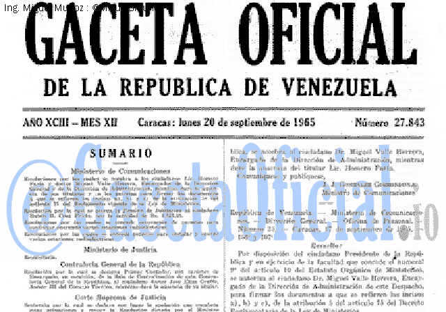 Gaceta Oficial 27843 del 20 Septiembre 1965