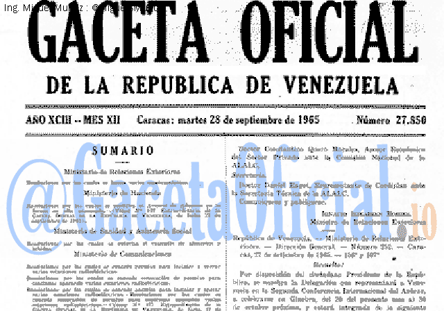 Gaceta Oficial 27850 del 28 Septiembre 1965