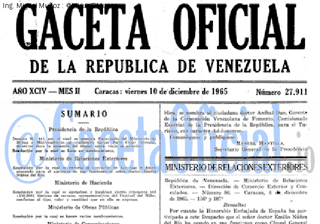 Gaceta Oficial 27911 del 10 Diciembre 1965