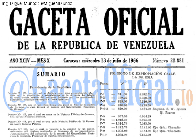 Gaceta Oficial 28081 del 13 Julio 1966