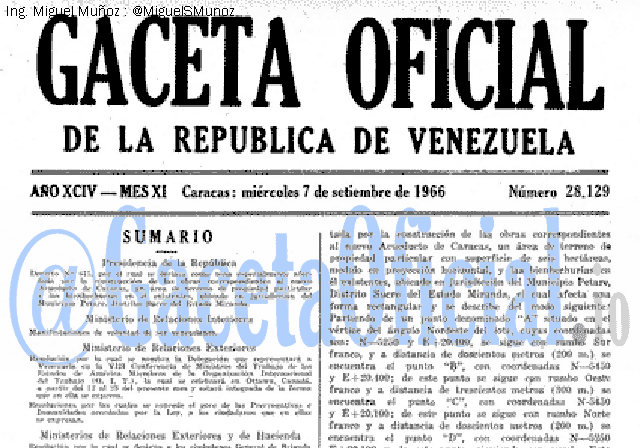 Gaceta Oficial 28129 del 7 Septiembre 1966