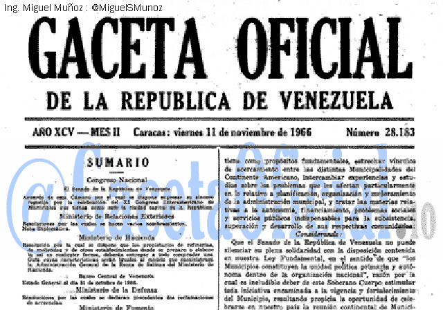 Gaceta Oficial 28183 del 11 Noviembre 1966