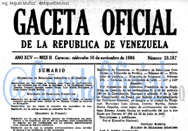 Gaceta Oficial 28187 del 16 Noviembre 1966