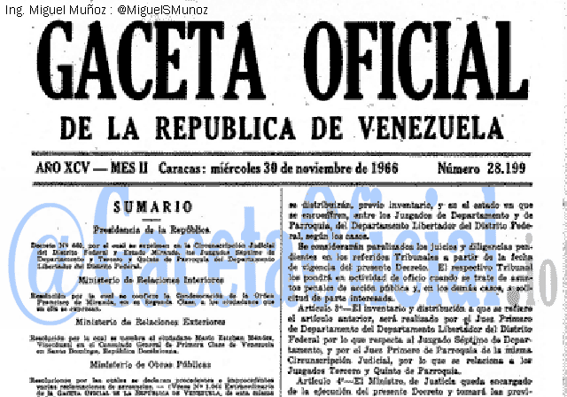 Gaceta Oficial 28199 del 30 Noviembre 1966