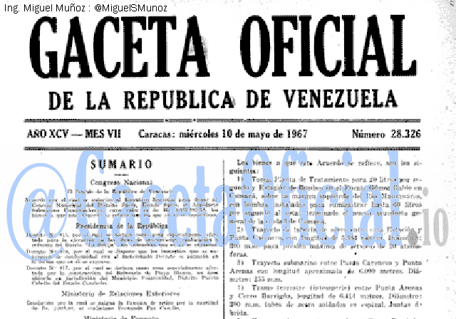 Gaceta Oficial 28326 del 10 Mayo 1967