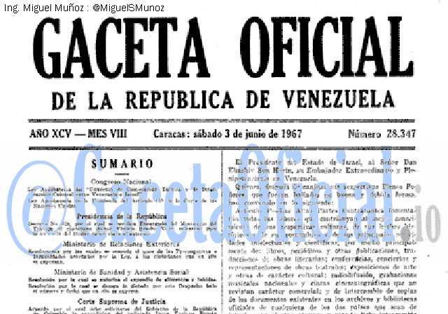 Gaceta Oficial 28347 del 3 Junio 1967