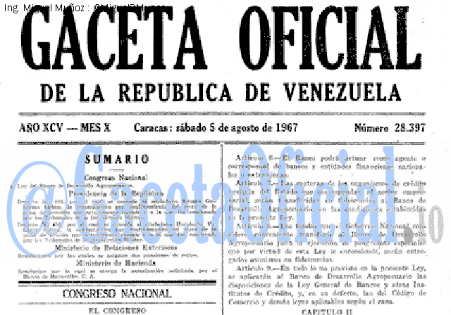 Gaceta Oficial 28397 del 5 Agosto 1967