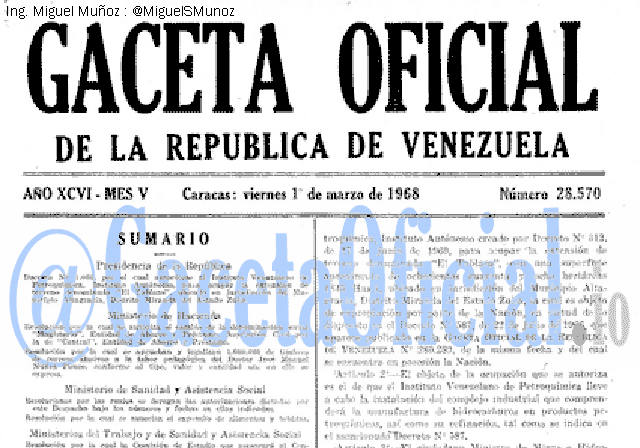 Gaceta Oficial 28570 del 1 Marzo 1968