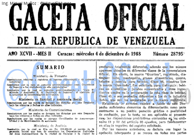 Gaceta Oficial 28795 del 4 Diciembre 1968