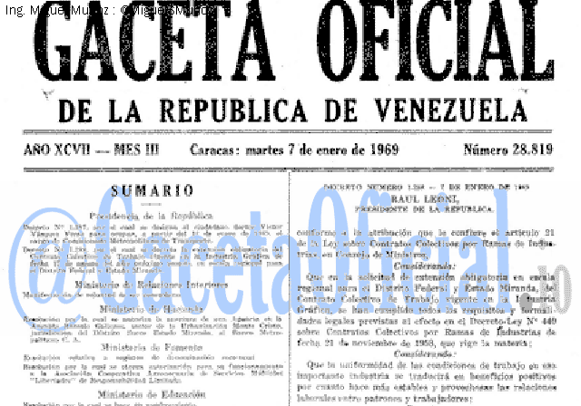 Gaceta Oficial 28819 del 7 Enero 1969
