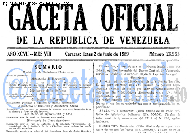 Gaceta Oficial 28935 del 2 Junio 1969