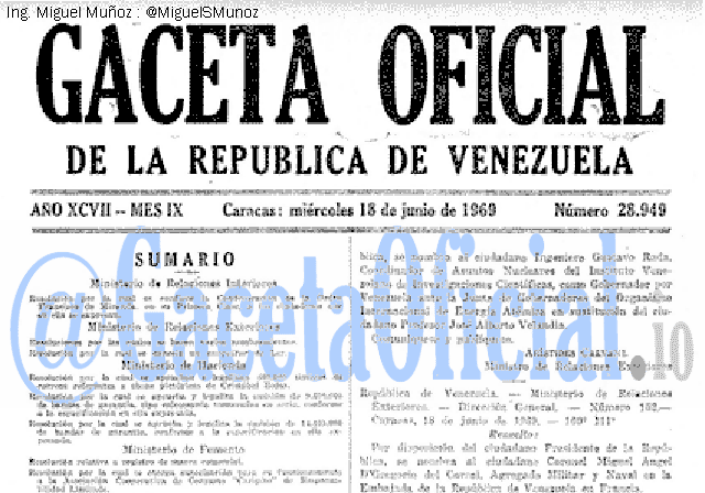 Gaceta Oficial 28949 del 18 Junio 1969