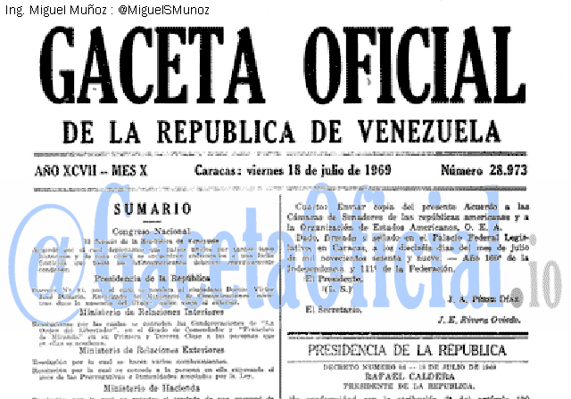 Gaceta Oficial 28973 del 18 Julio 1969