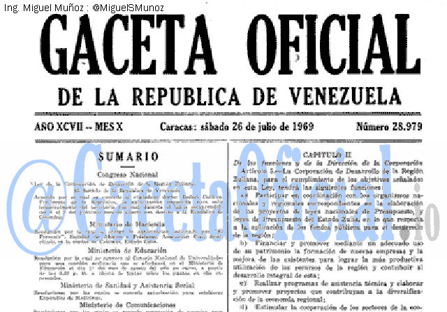 Gaceta Oficial 28979 del 26 Julio 1969