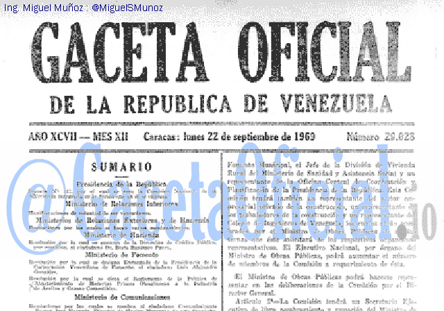 Gaceta Oficial 29028 del 22 Septiembre 1969