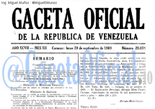 Gaceta Oficial 29034 del 29 Septiembre 1969