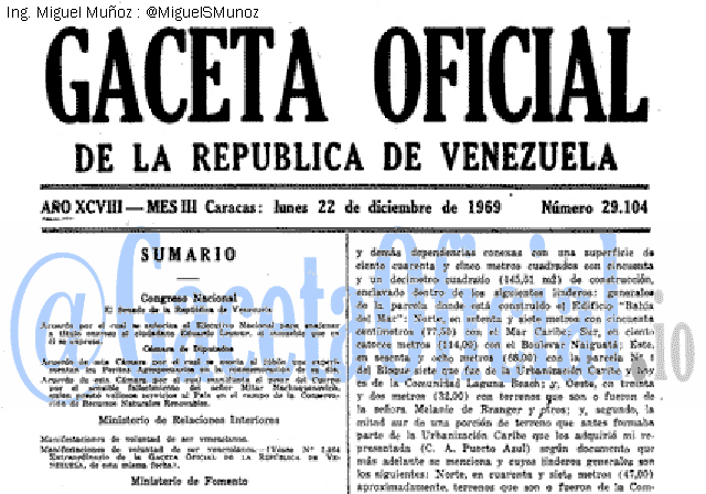Gaceta Oficial 29104 del 22 Diciembre 1969