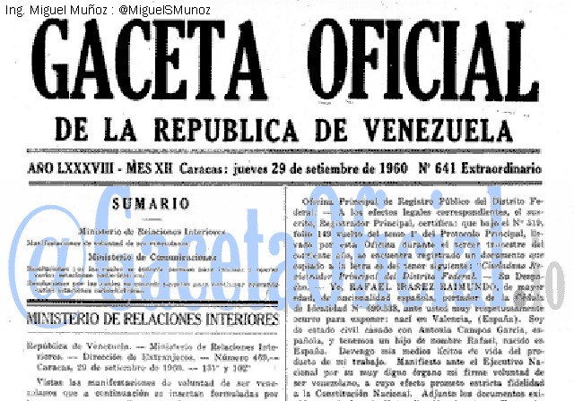 Gaceta Oficial 641 del 29 Septiembre 1960