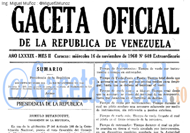 Gaceta Oficial 649 del 16 Noviembre 1960