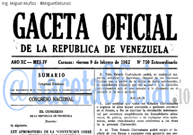 Gaceta Oficial 750 del 9 Febrero 1962