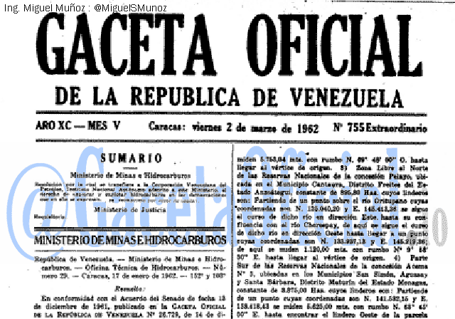 Gaceta Oficial 755 del 2 Marzo 1962