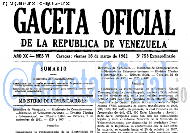 Gaceta Oficial 758 del 16 Marzo 1962