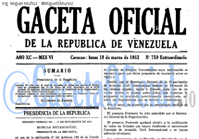 Gaceta Oficial 759 del 19 Marzo 1962