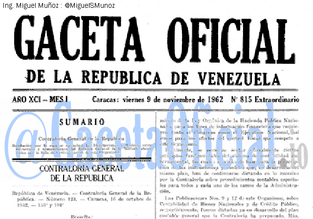 Gaceta Oficial 815 del 9 Noviembre 1962