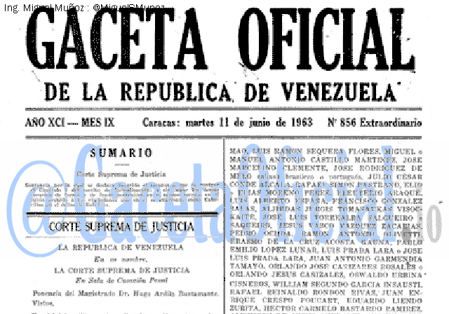 Gaceta Oficial 856 del 11 Junio 1963