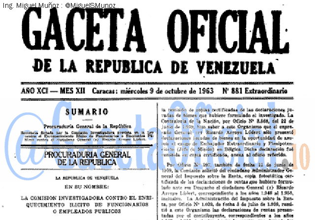Gaceta Oficial 881 del 9 Octubre 1963