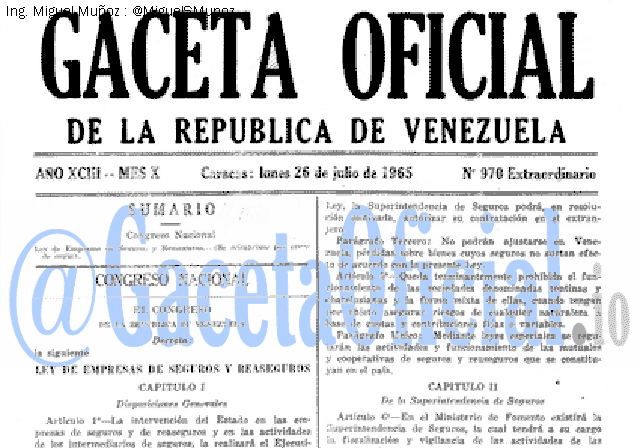 Gaceta Oficial 970 del 26 Julio 1965