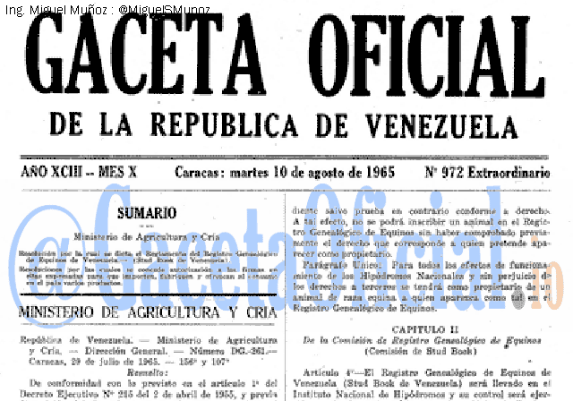 Gaceta Oficial 972 del 10 Agosto 1965