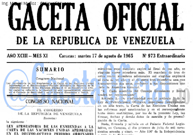Gaceta Oficial 973 del 17 Agosto 1965