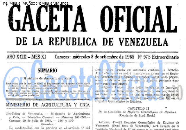 Gaceta Oficial 975 del 8 Septiembre 1965