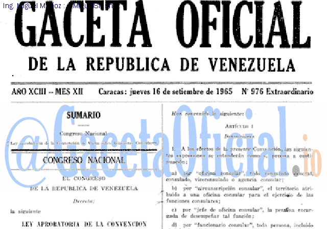 Gaceta Oficial 976 del 16 Septiembre 1965