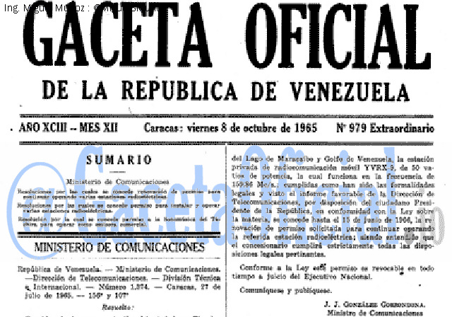 Gaceta Oficial 979 del 8 Octubre 1965