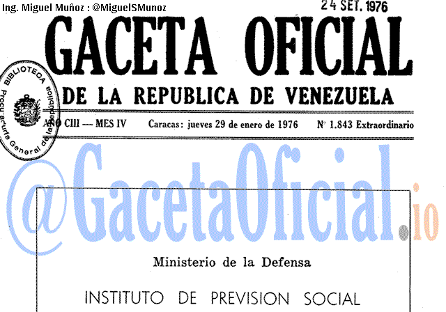 Gaceta Oficial 1843 del 29 Enero 1976