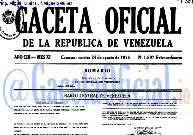 Gaceta Oficial 1897 del 24 Agosto 1976