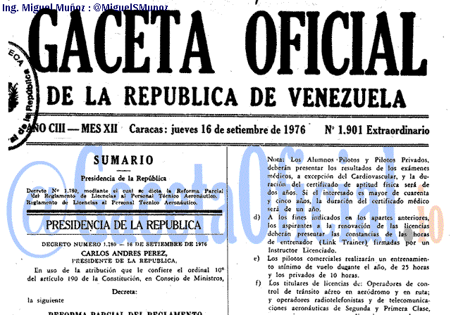 Gaceta Oficial 1901 del 16 Septiembre 1976