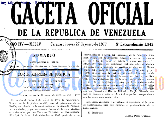 Gaceta Oficial 1942 del 27 Enero 1977