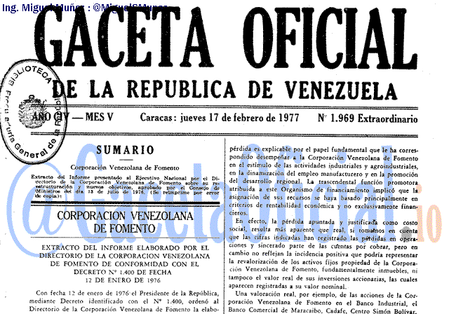 Gaceta Oficial 1969 del 17 Febrero 1977