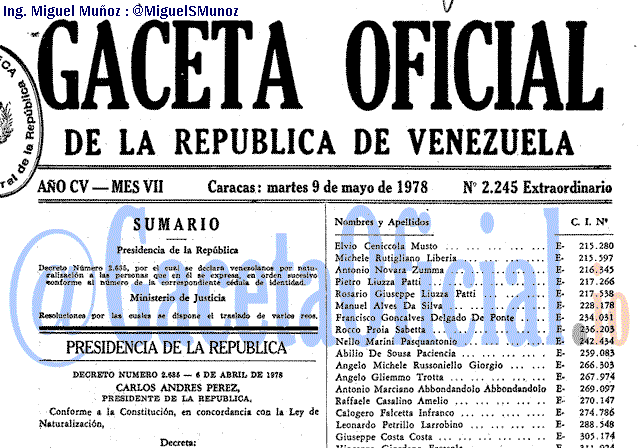 Gaceta Oficial 2245 del 9 Mayo 1978