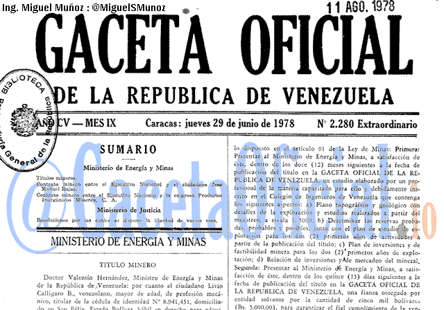 Gaceta Oficial 2280 del 29 Junio 1978