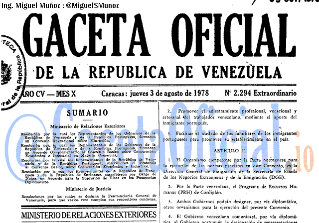 Gaceta Oficial 2294 del 3 Agosto 1978
